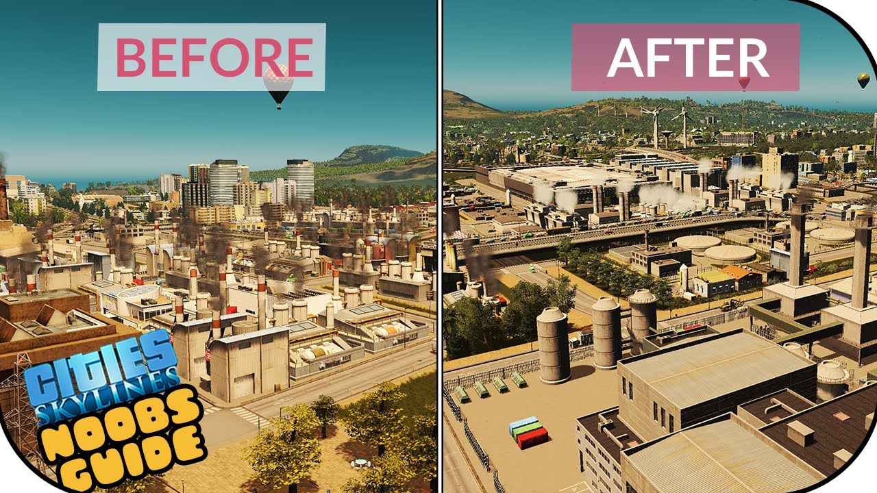 Replacing Your Beginner Industrial Area With End Game Designs In Cities Skylines! | Noobs Guide