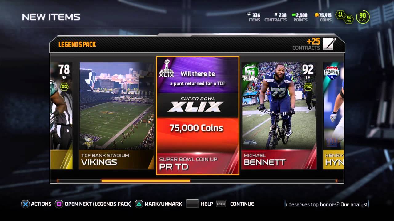 Madden 15: MUT: Madden ultimate team: legend bundle openings: PS4 gameplay