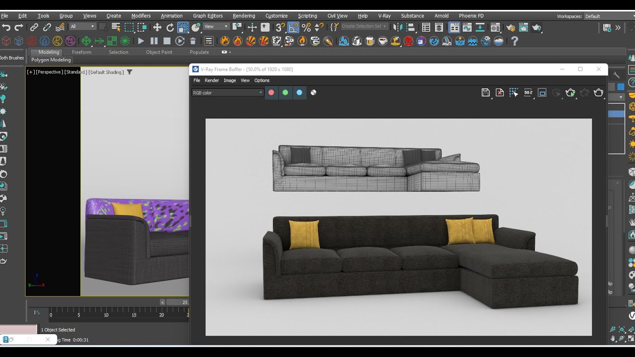 sofa poly modeling|#3dsmax#animation#furniture#decoration#sunilrawat3d