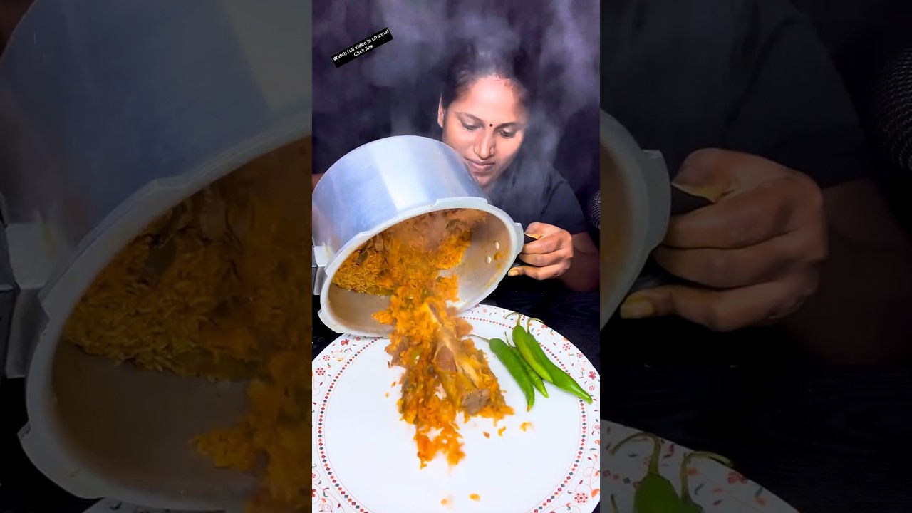Watch Full Video in Channel | Cooker Mutton Biryani, Mutton Kofta Eating Challenge | Short 1686
