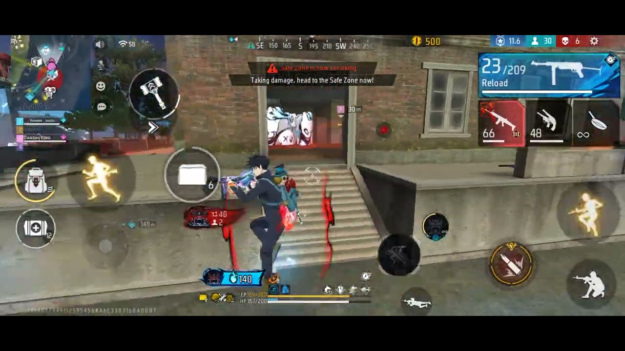 FREE FIRE BR RANKED GAMEPLAY WITH RANDOM SQUAD GOD LEVEL GAMEPLAY LAST ZONE FIGHT 😔=LOSED