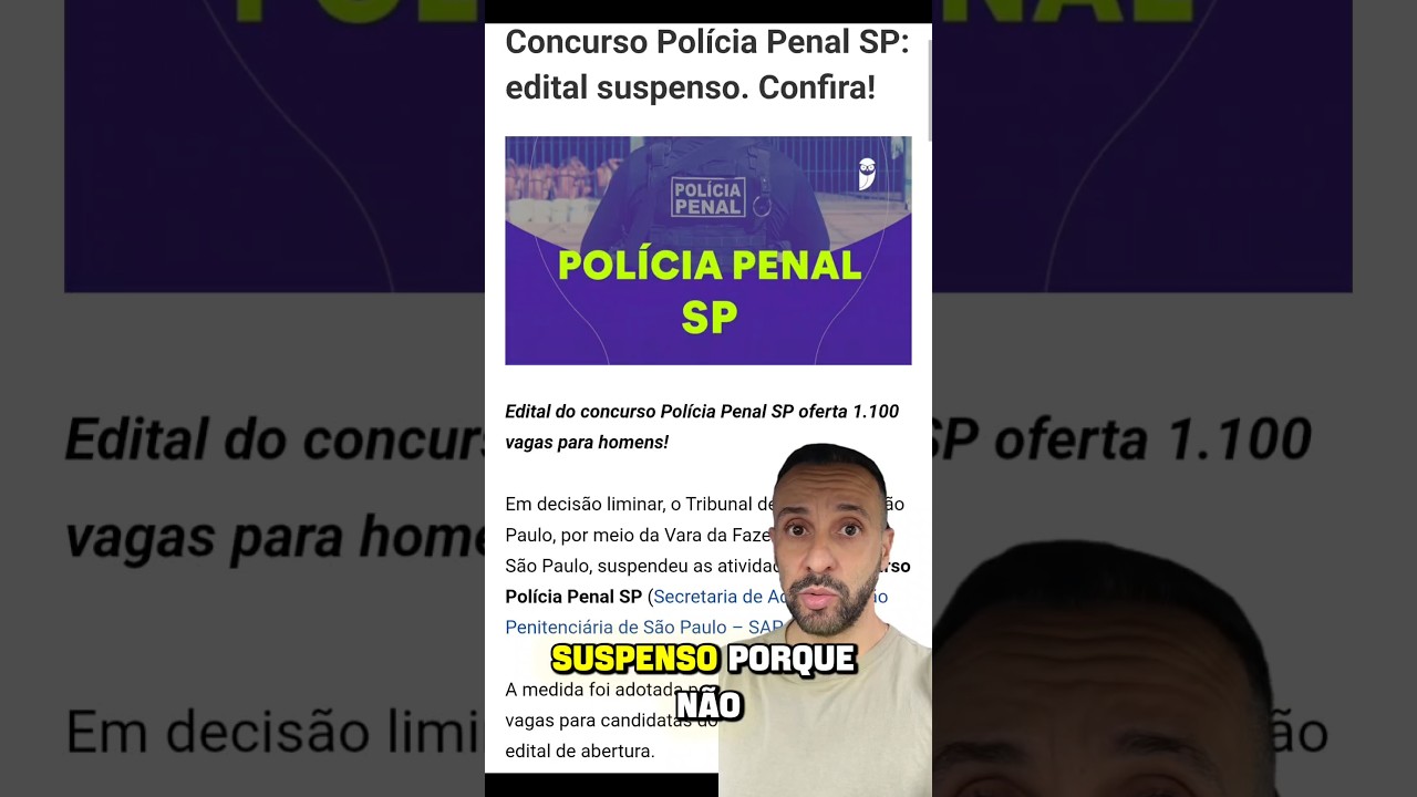 Concurso PPSP SUSPENSO 🚨