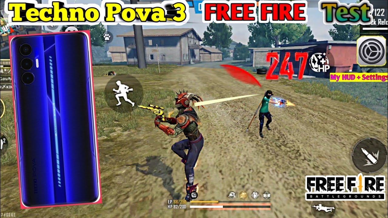 Techno Pova 3 Free Fire Test | Techno Pova 3 Free Fire Gameplay + Heating + Battery Drain Test.
