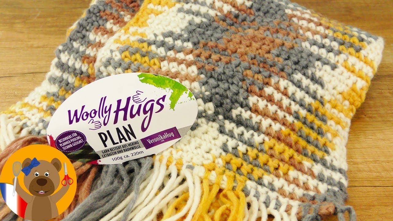 Crocheter une écharpe pour l'hiver | Planned Colour Pooling avec des mailles serrées | Woolly Hugs