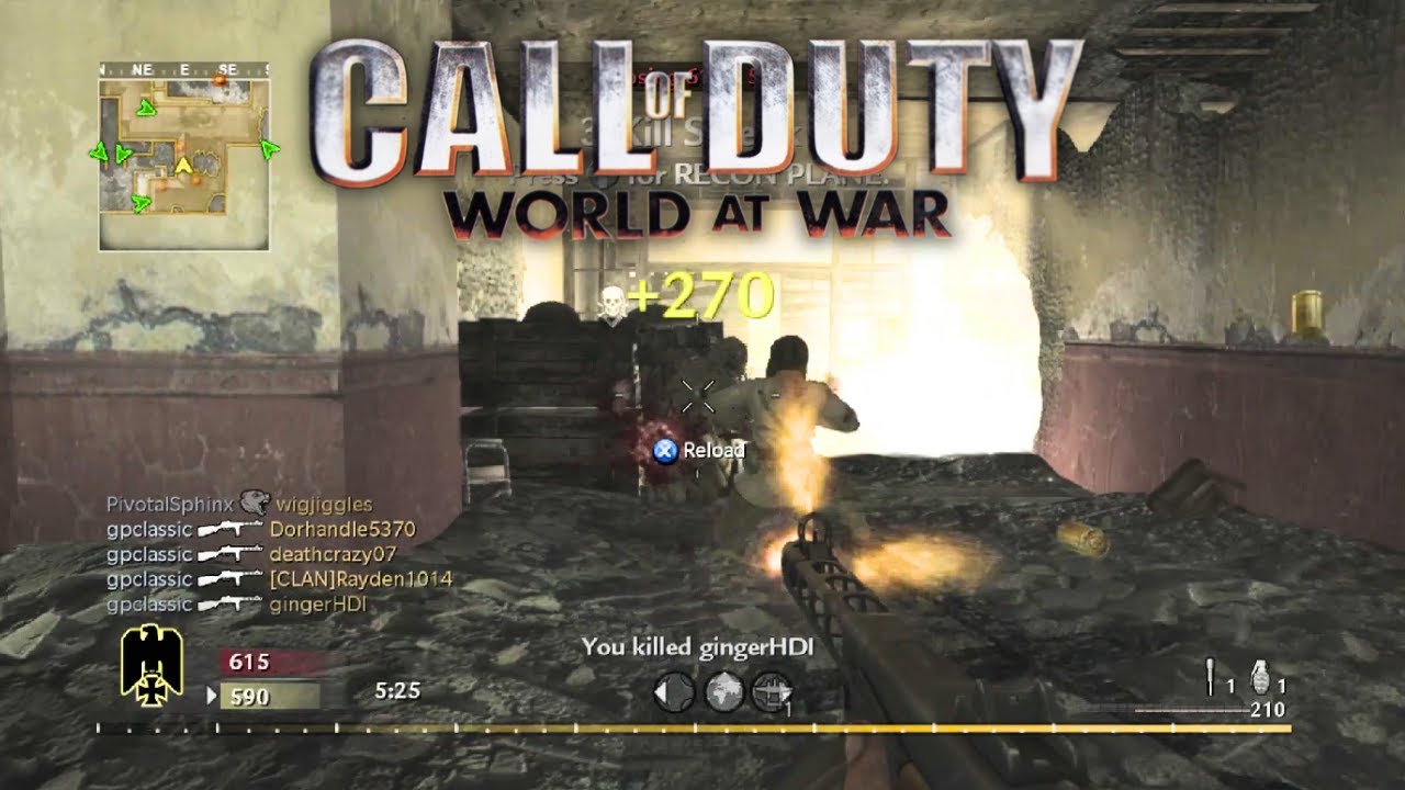 25 MINUTES OF WORLD AT WAR MULTIPLAYER GAMEPLAY (NO COMMENTARY)