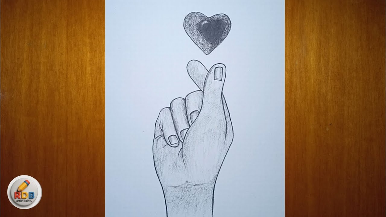 DRAW a Beautiful Hand and Heart Together Step by Step-|-