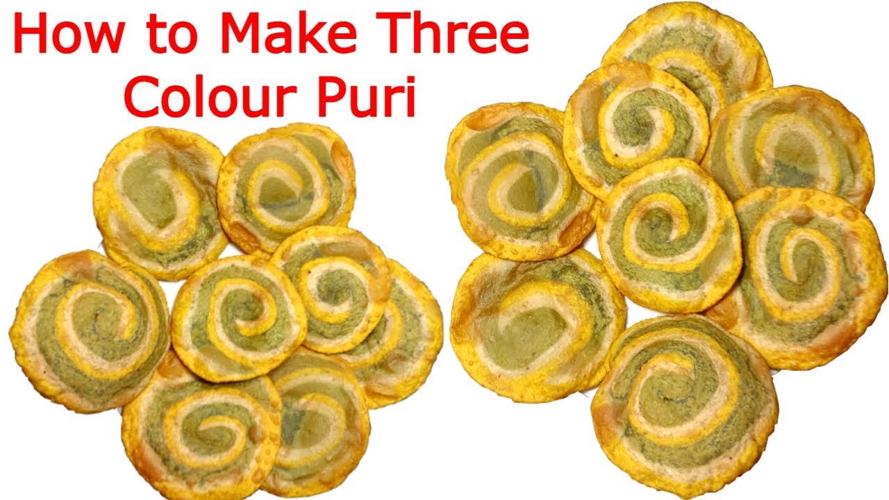 तीन रंग की पूड़ी बनाने की विधि | Tri Colour Poori Recipe | How to Make Three natural Color puri/poori