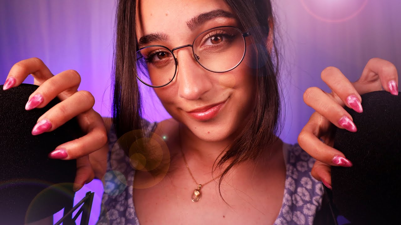 ASMR | SLOW & INTENSE Mic Scratching with Soft Whispers ❤️ (1 HOUR w/ Black Screen)