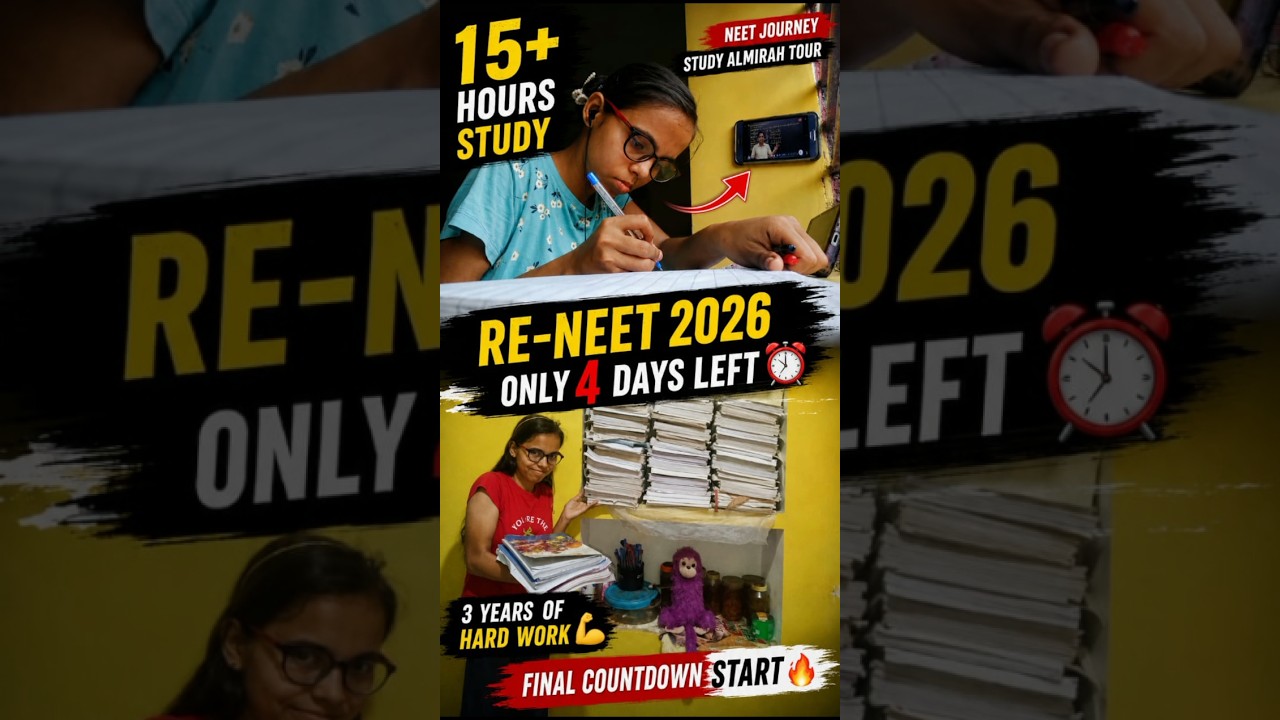 😭 Only 4 Days Left For RE-NEET 2026 | 15+ Hours Study & 3 Years Of Hard Work #shorts