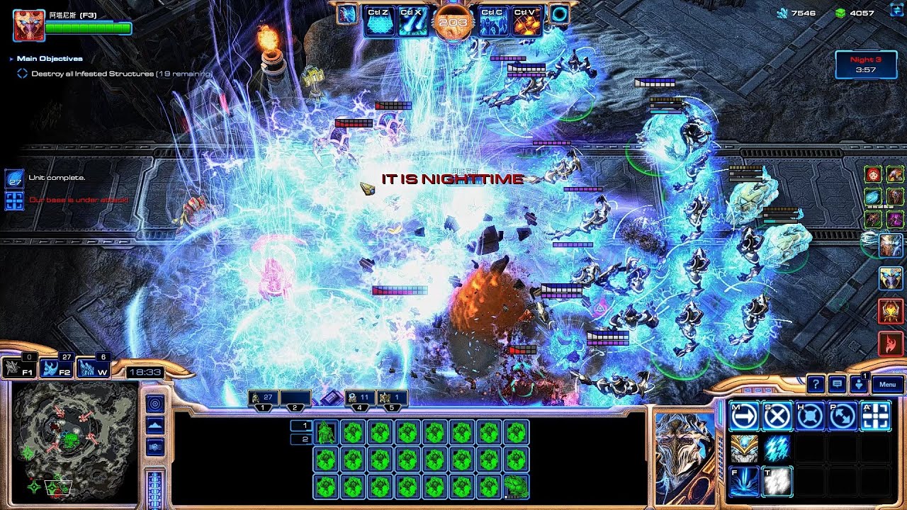 SC2 Super Commander Co-Op Dead of Night  ▏  Artanis Custom Mutation Solo GamePlay 🗲