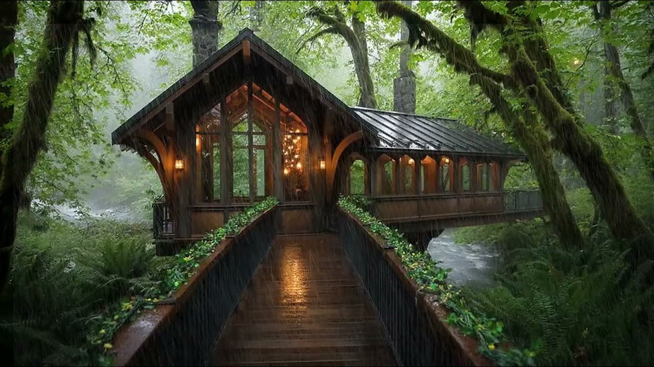 Cozy Cabin in the Woods With Raining 🌲 | Relaxing Night Rain Sounds for Deep Sleep & Stress Relief