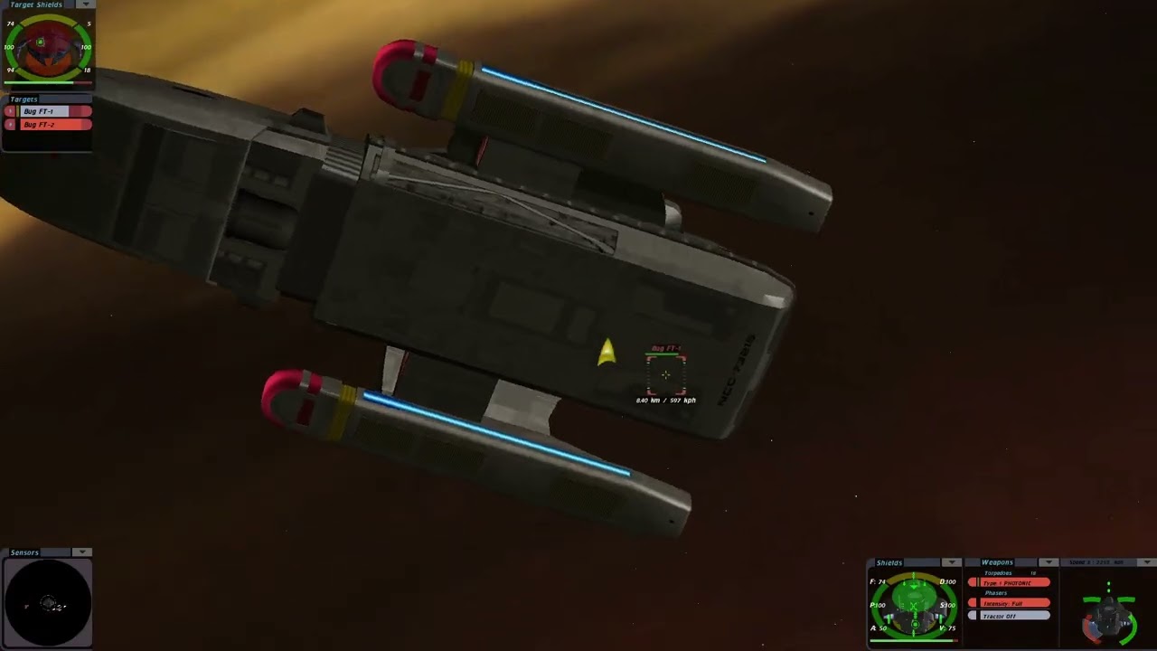 Federation Danube Refit vs 2 Dominion Bug FT |Orion| Star Trek Bridge Commander