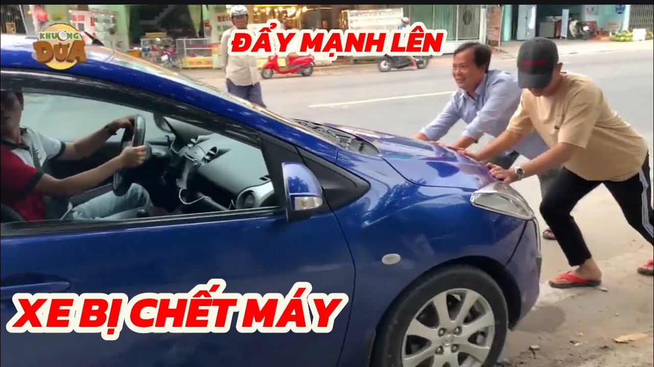 Khương Dừa troll bạn thân đẩy xe chết máy, cái kết bị chửi té khói