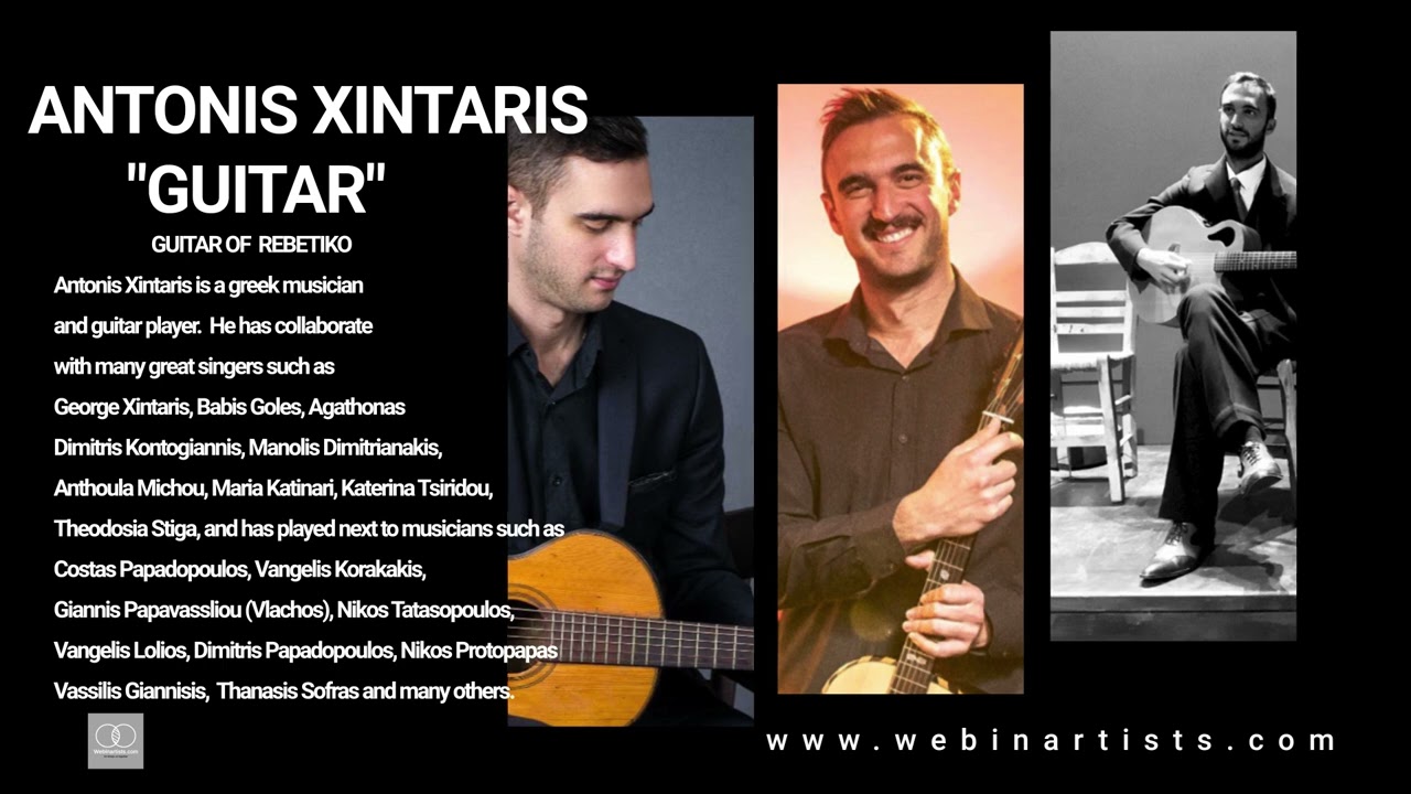 Portrait of Antonis Xintaris. Instructor of Greek guitar (rebetiko)
