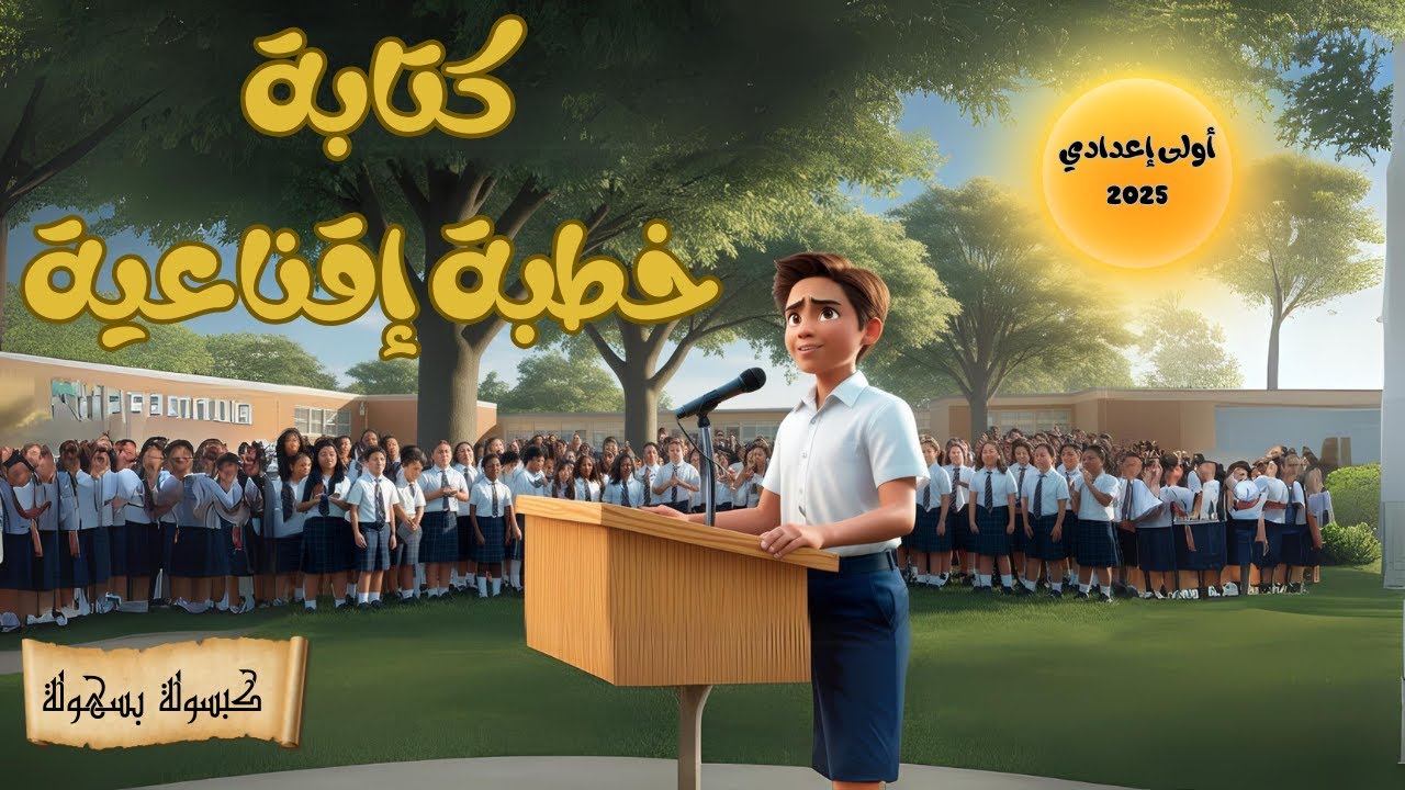 كتابة خطبة إقناعية - الصف الاول الاعدادي المنهج الجديد الترم الاول 2025 -  2024