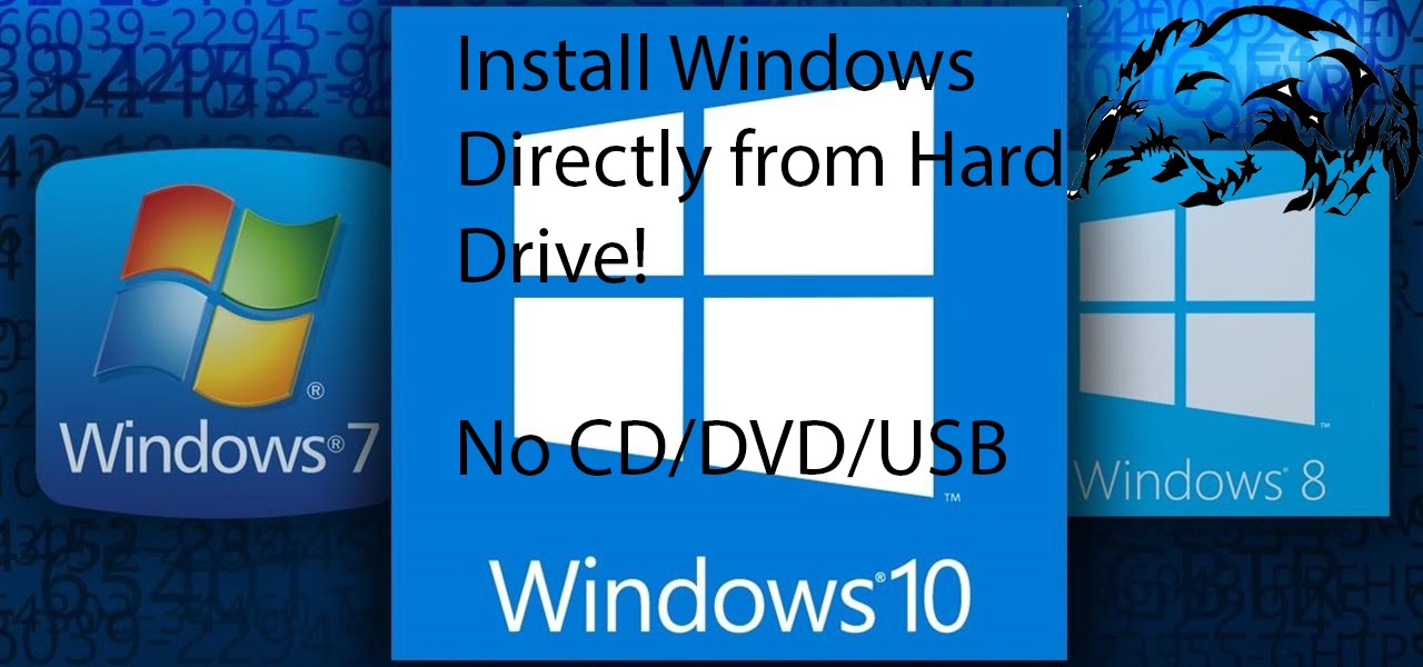 Install Windows directly from the Hard Drive - No CD/DVD/USB Needed - MBR Partitions ONLY!