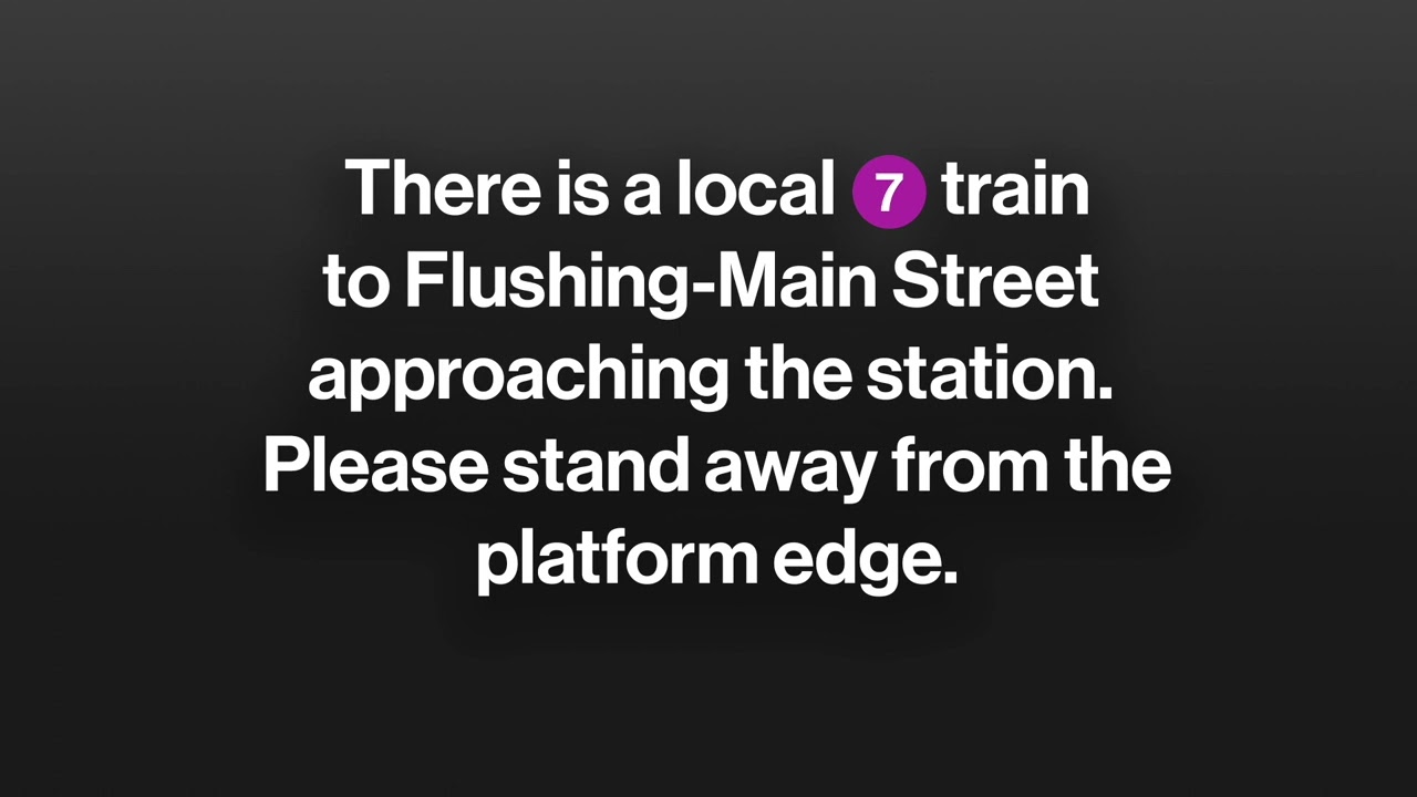 (7) Skip-Stop Train To Main Street Station Arrival Announcement | NYC Subway