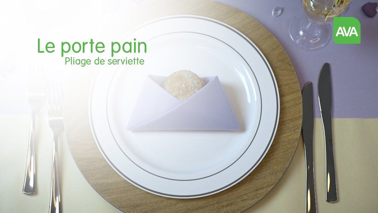 Le porte pain - Pliage de serviette