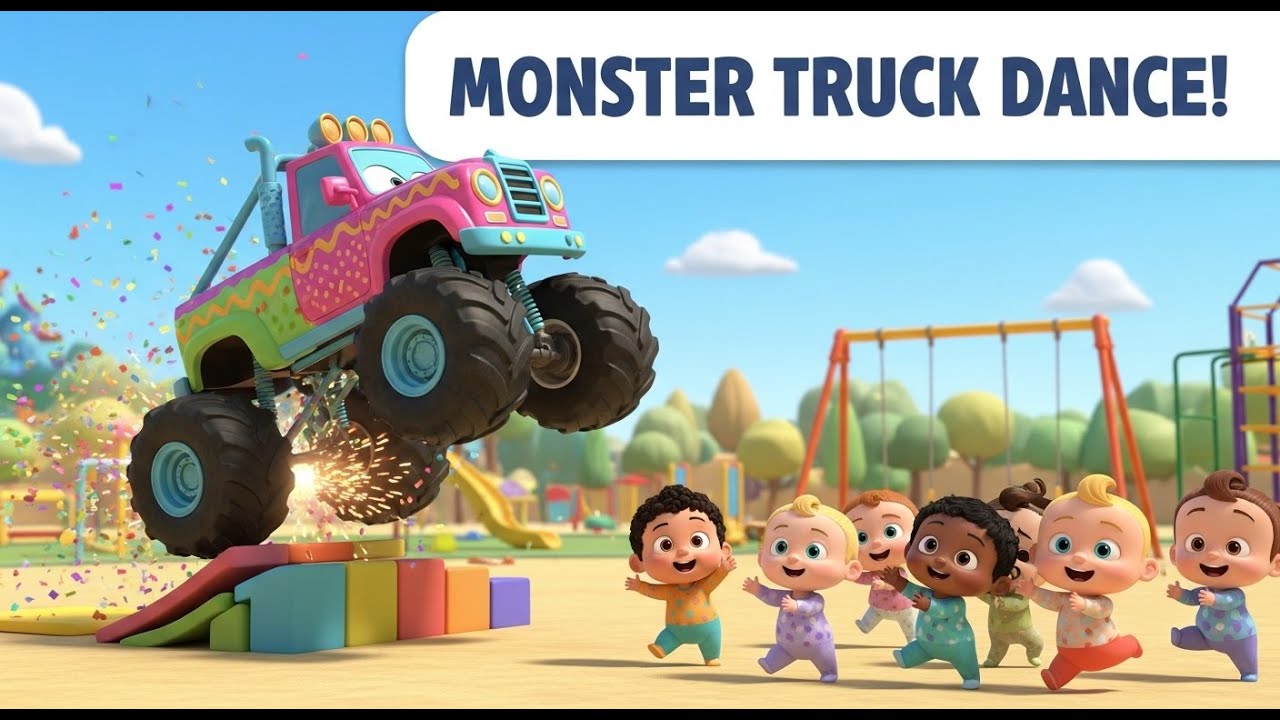 Monster Truck Dance 🚚🎶 Big Wheels Fun Baby Dance Song