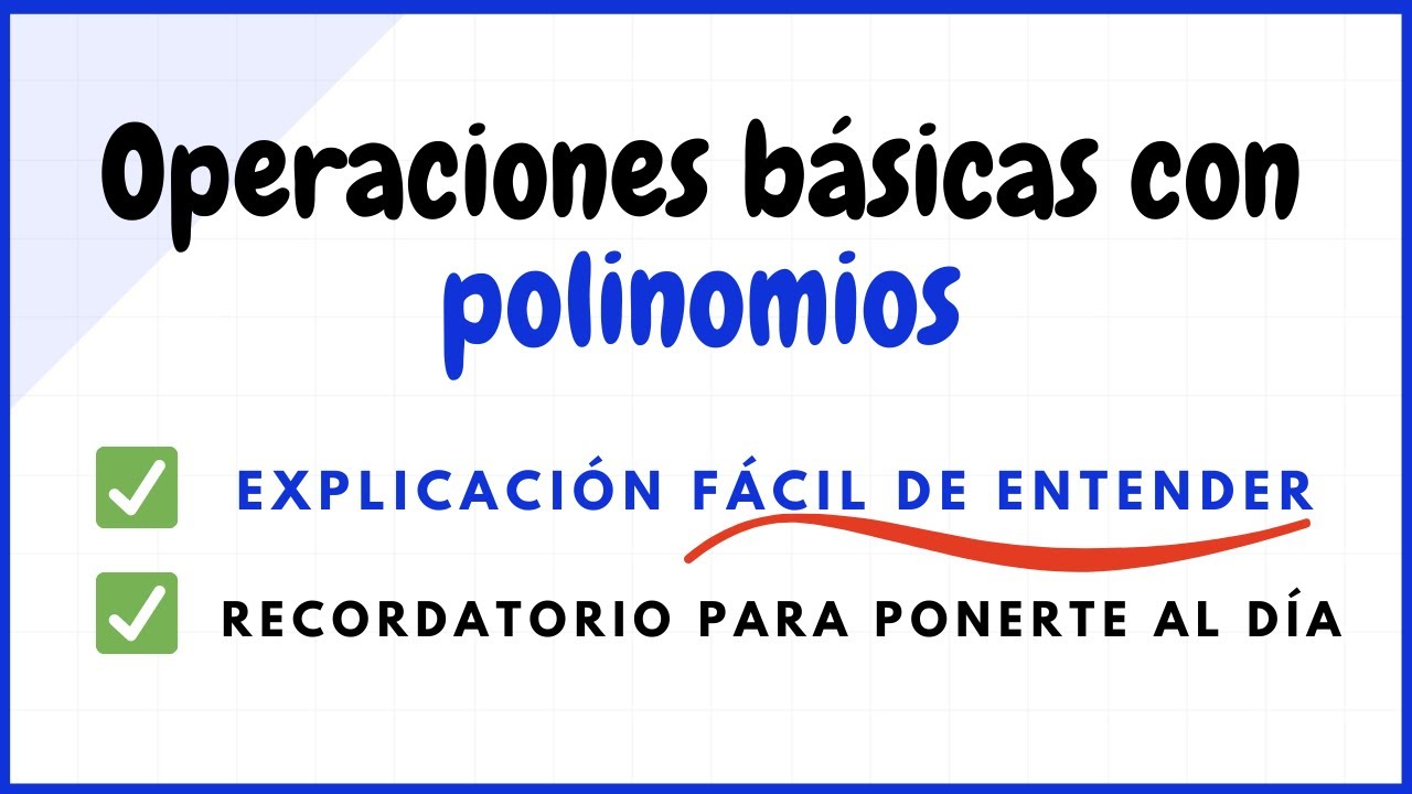 Operaciones polinomios | Resumen perfecto