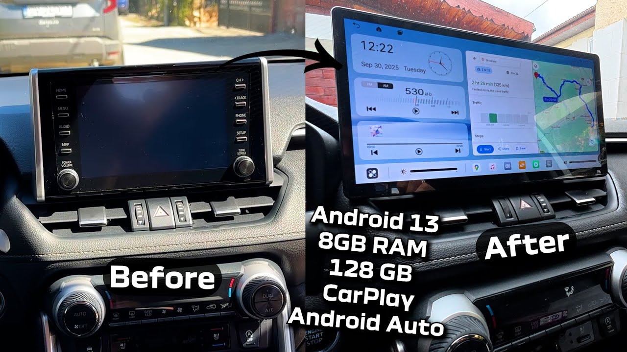 Обновление Toyota Rav4 2019-2022 гг. — обзор сенсорного экрана CarPlay GPS 13,2 дюйма carABC