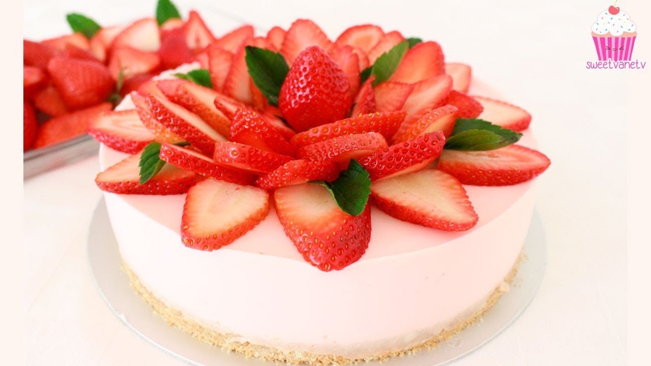 PAY de FRESA con yogurt SIN HORNO  | Postres de Vane