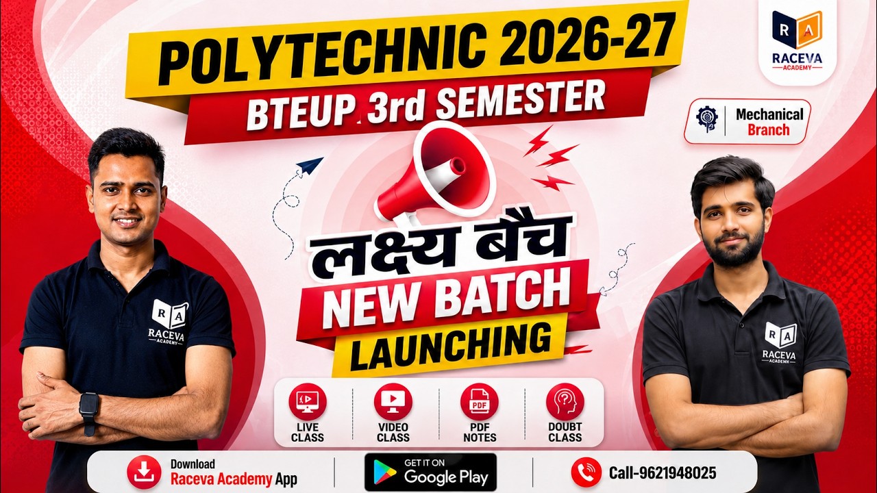UP Polytechnic 3rd Semester Mechanical New Batch 2026-27 🔥 | BTEUP Mechanical Branch|#racevaacademy