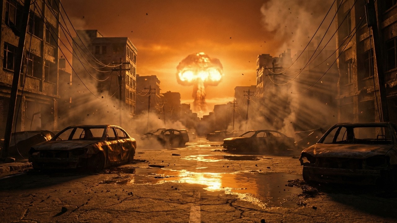 Una guerra nuclear diezma a la humanidad y los últimos humanos luchan contra robots para sobrevivir.