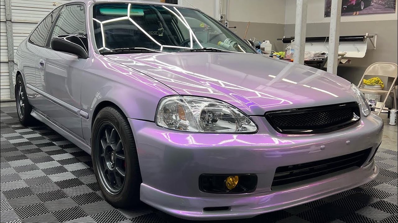 Honda Civic Gets Full Color Change! Space Candy Grey to Purple Tinybot