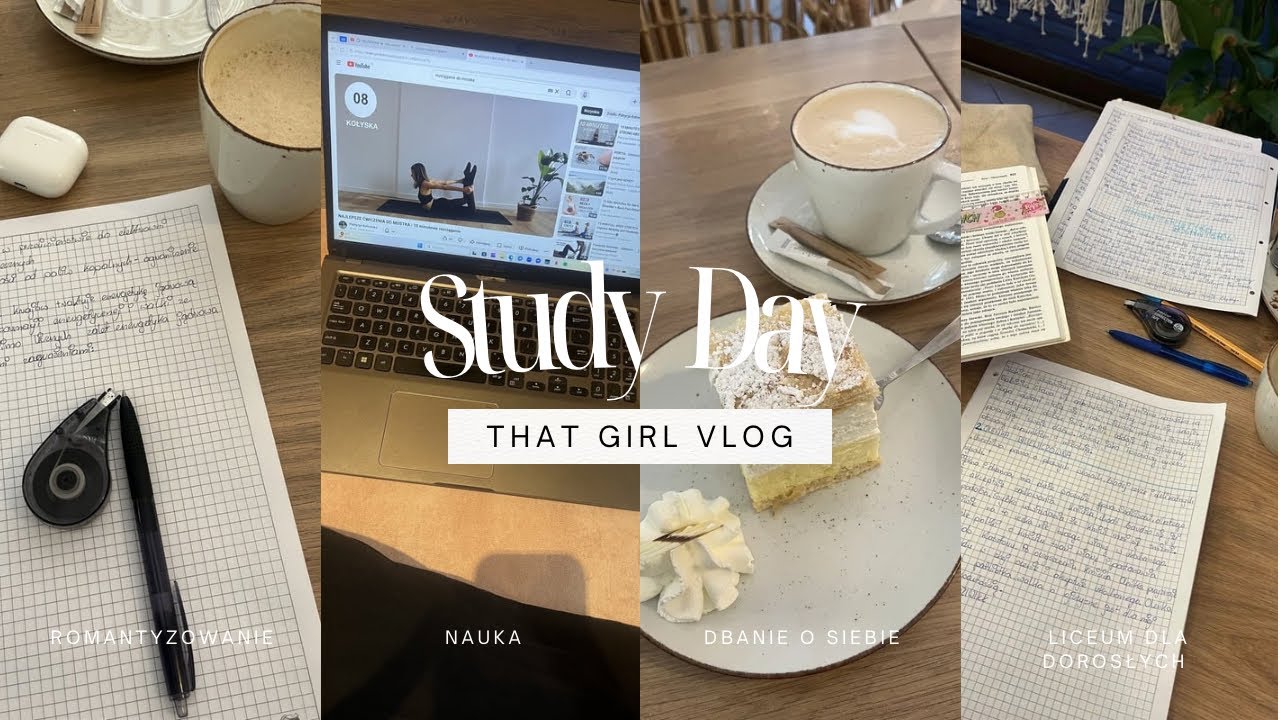 STUDY DAY ☕️📑 //cafe studying, romantyzowanie, nauka