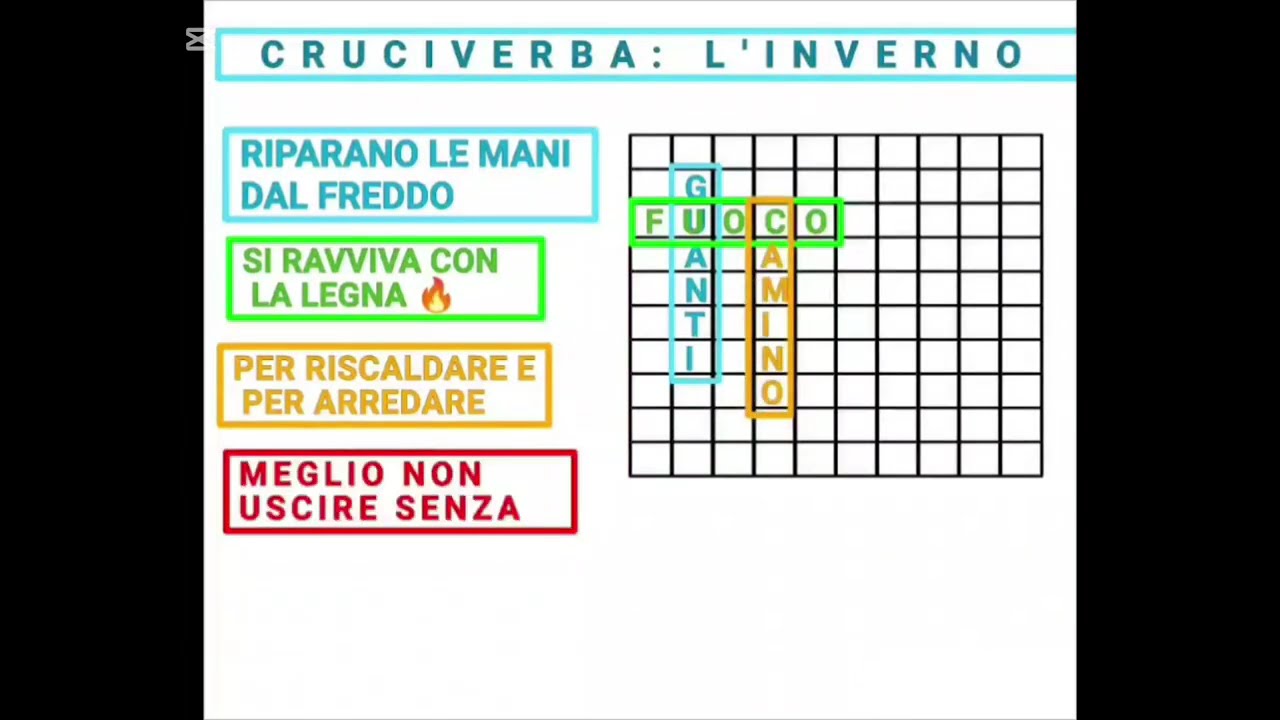 Cruciverba Inverno per bambini facile kids &lrm;@giocaeimpara...perbambinir9377&nbsp;