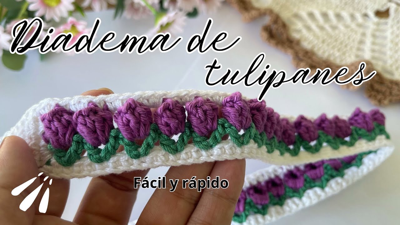 Alerta!! Tendencia DIADEMA DE Tulipanes A CROCHET | PASO A PASO | FÁCIL Y RAPIDO