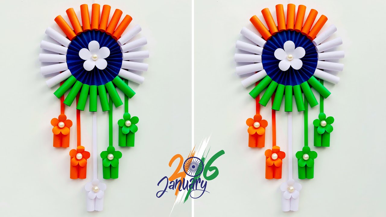 DIY Republic Day Wallhanging // Tricolor wall decoration ideas // 26th January special craft