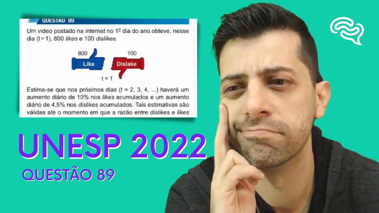UNESP 2022 - Q89 - Um vídeo postado na internet no 1º dia do ano obteve, nesse dia (t=1), 800 likes