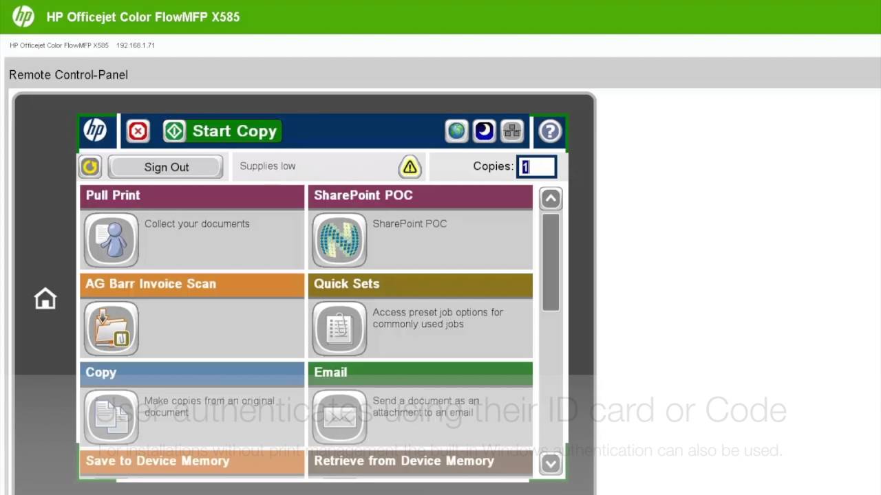 Scan to Sharepoint from an HP MFP