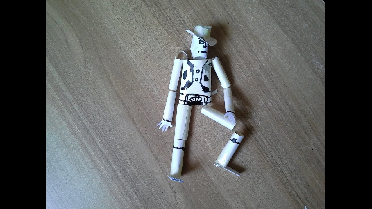 How to make an easy paper woody action figure from toy story.