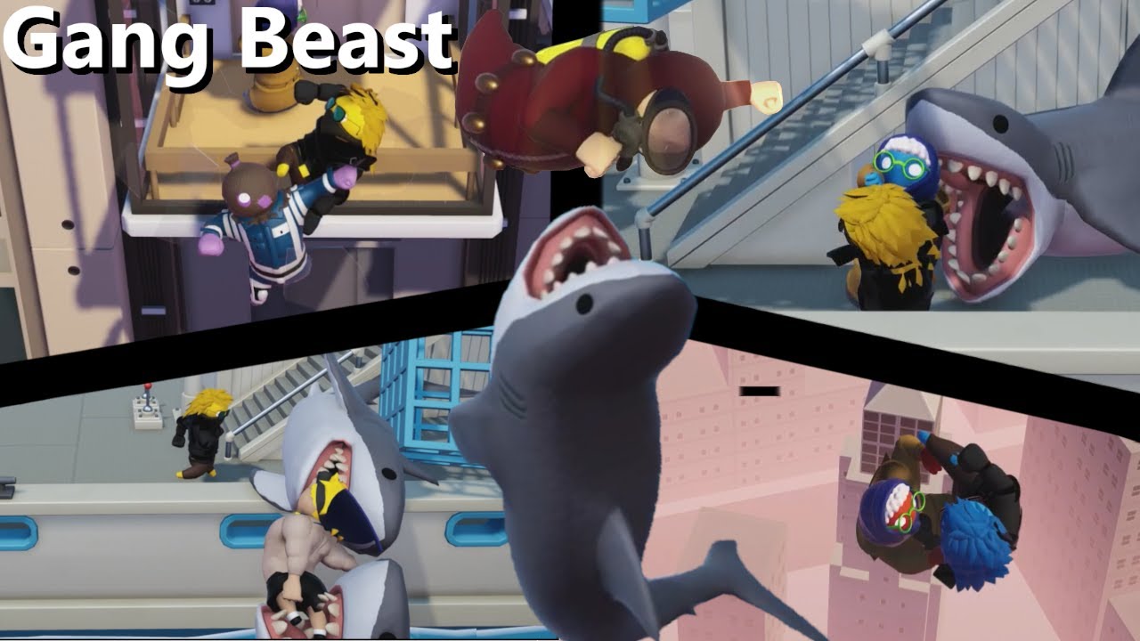 Gang Beast Funny Moments - UFO's, Shark Dougie, Scuba Steve, Daniel Radcliffe rap battle