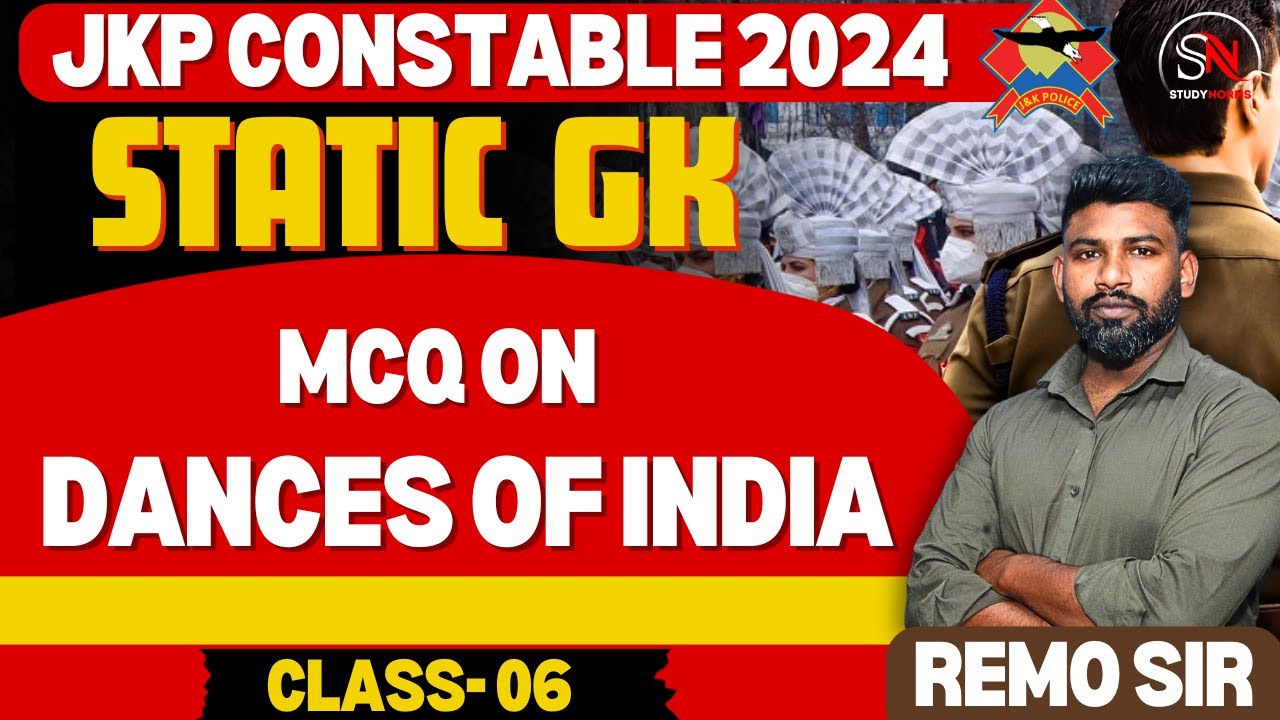 MCQ ON DANCES OF INDIA// STATIC GK FOR JKP CONSTABLE 2024 // JKSSB // BY VERMA SIR