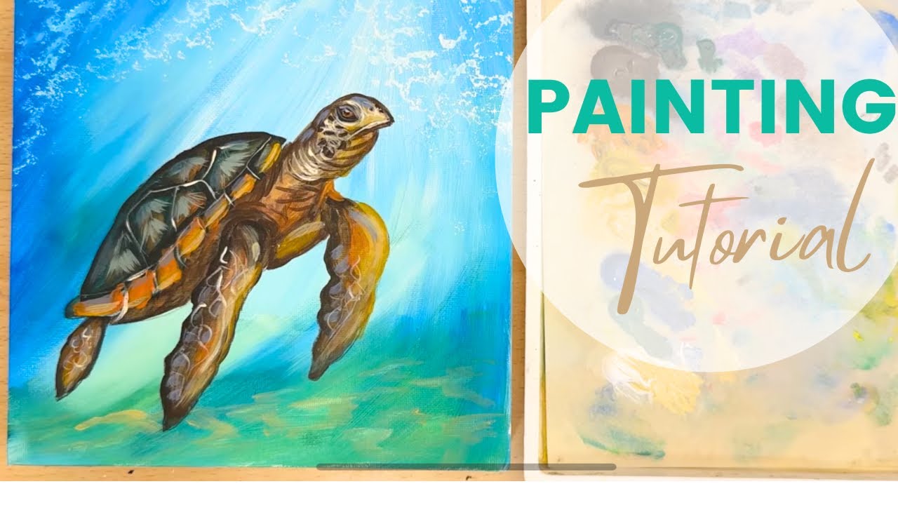 How to Paint a Sea Turtle with Acrylic Paint Step by Step Painting Tutorial 