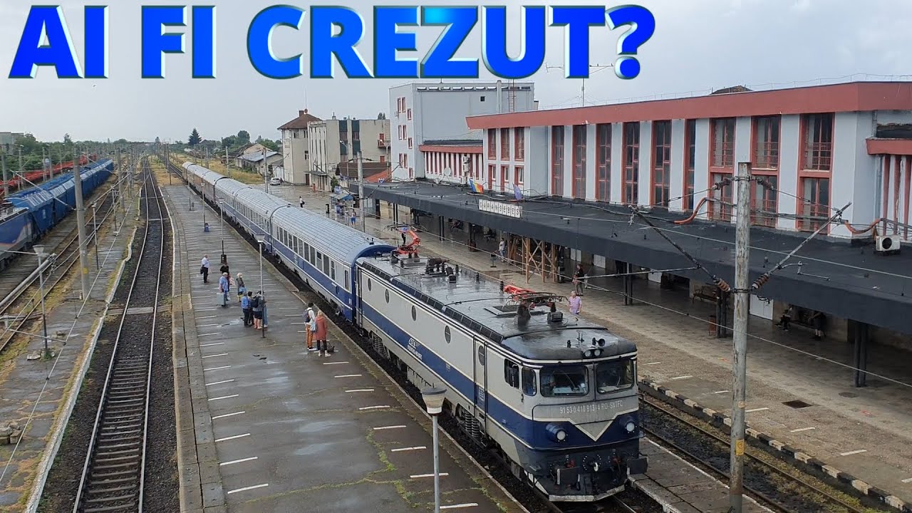 CARANSEBES – Banatul montan in ploaie, gara, remiza, trenuri diverse si depoul de pe pasarela 🙄🚂🚃