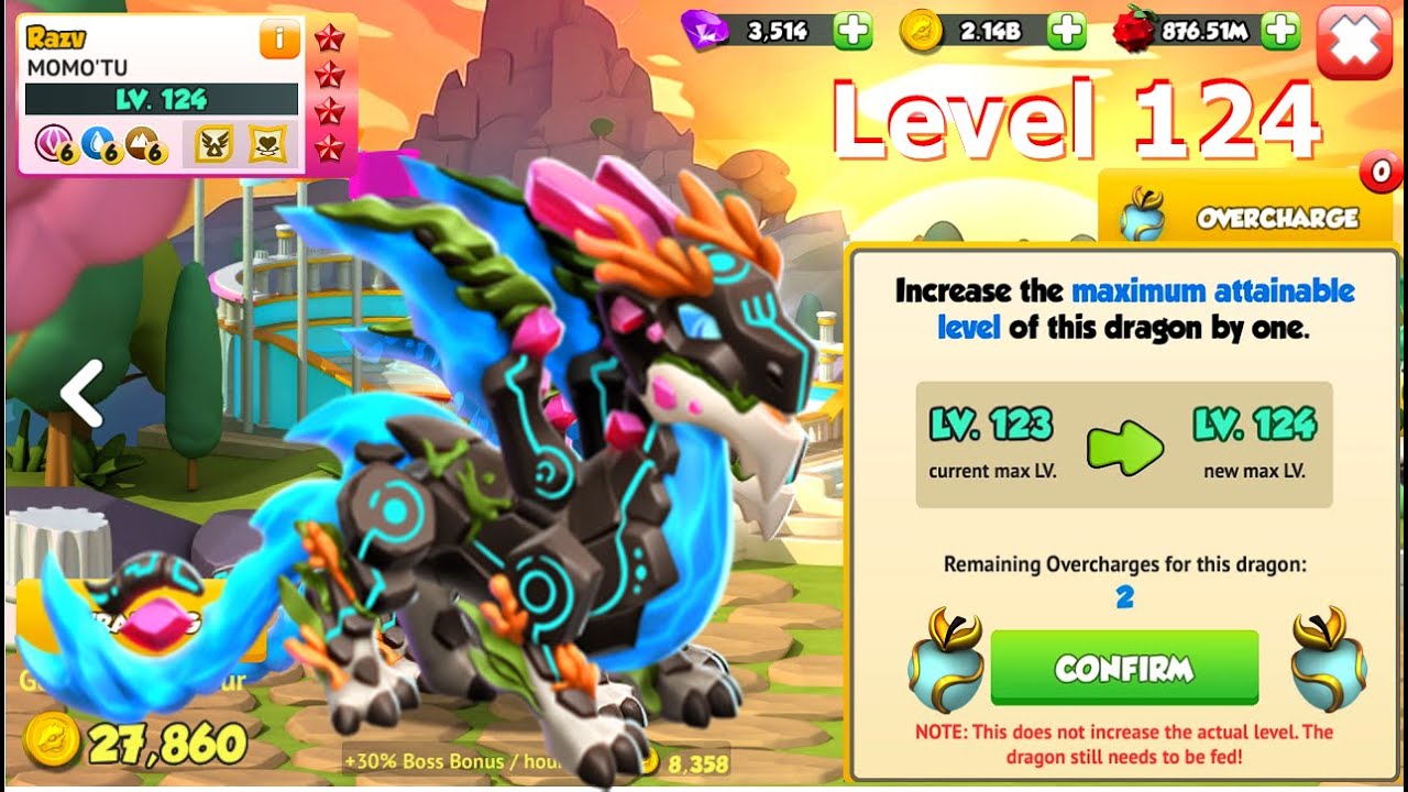Ancient Momotu dragon level up 124-Dragon Mania Legends | How to use Sacred Apple | DML