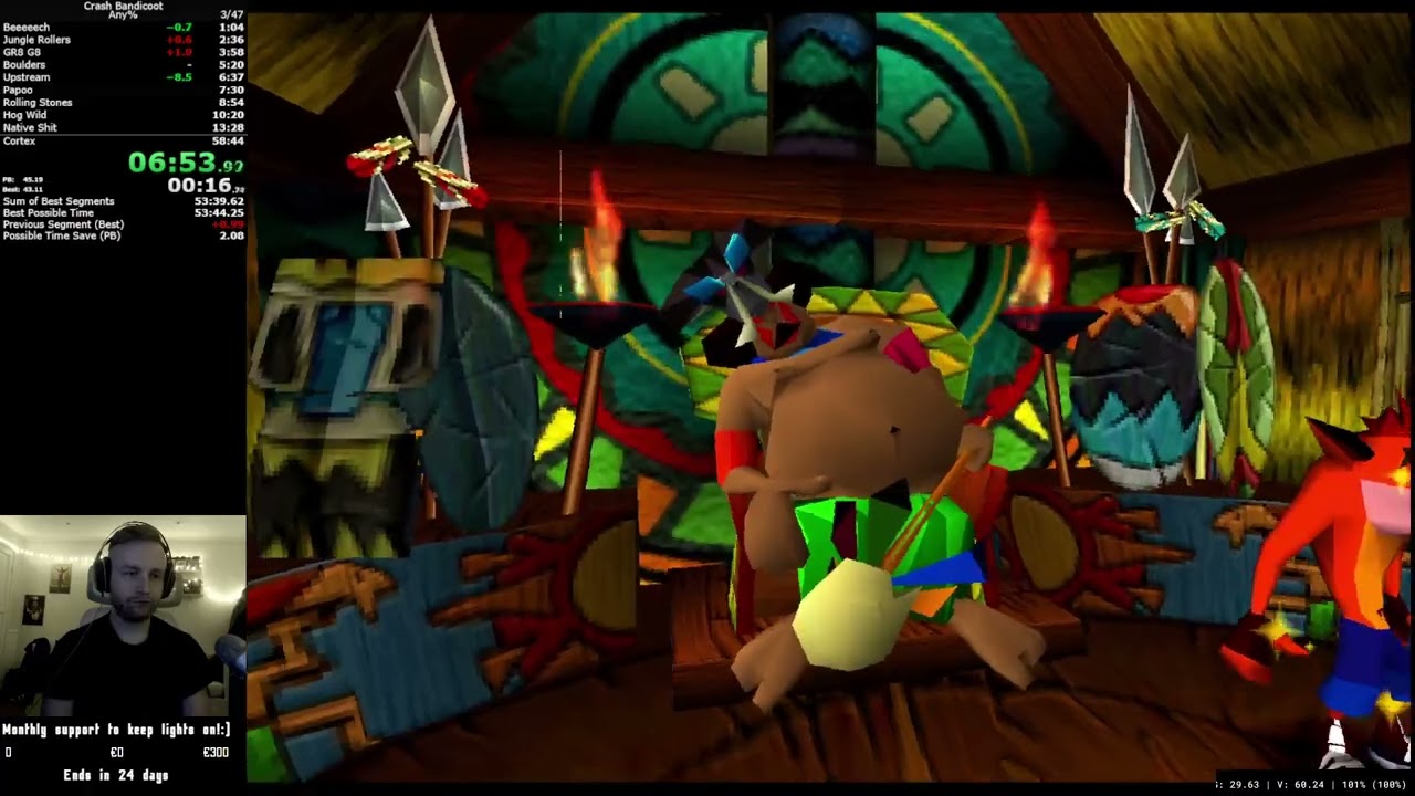 Crash Bandicoot Any% in 53:56💙💛