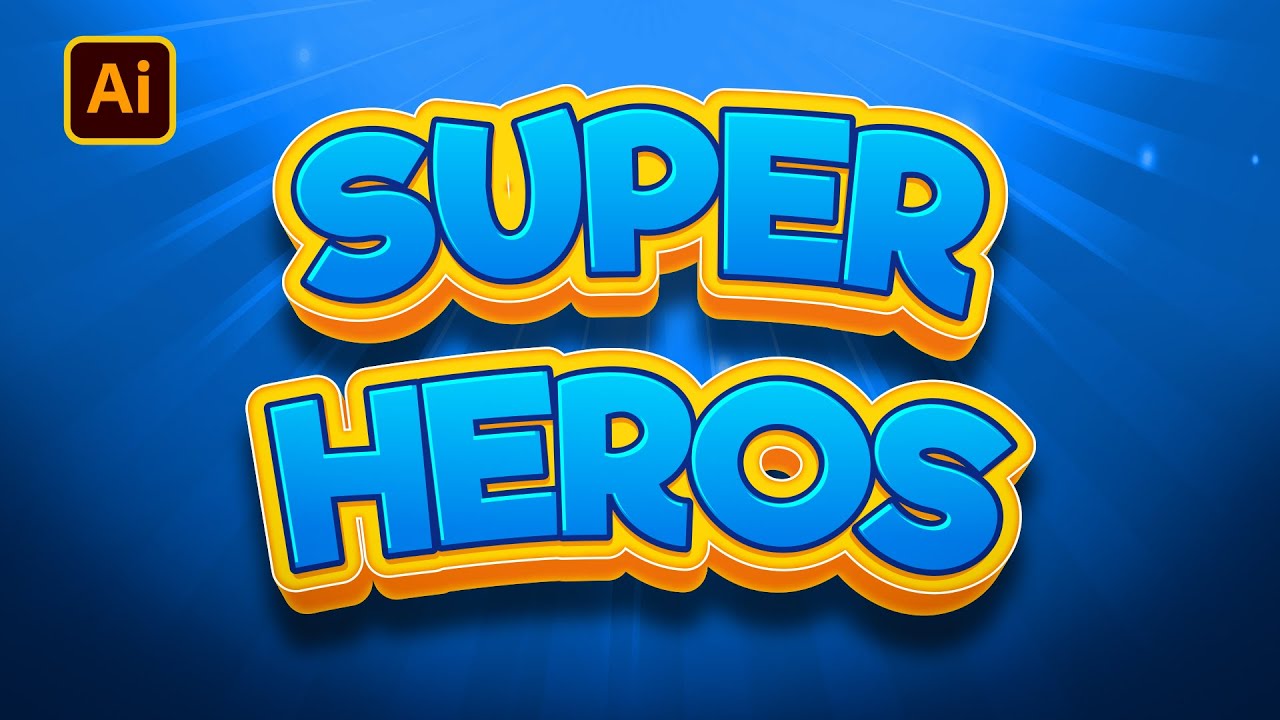 Adobe Illustrator | Super Heros Comic Style Modern 3d Text Effect