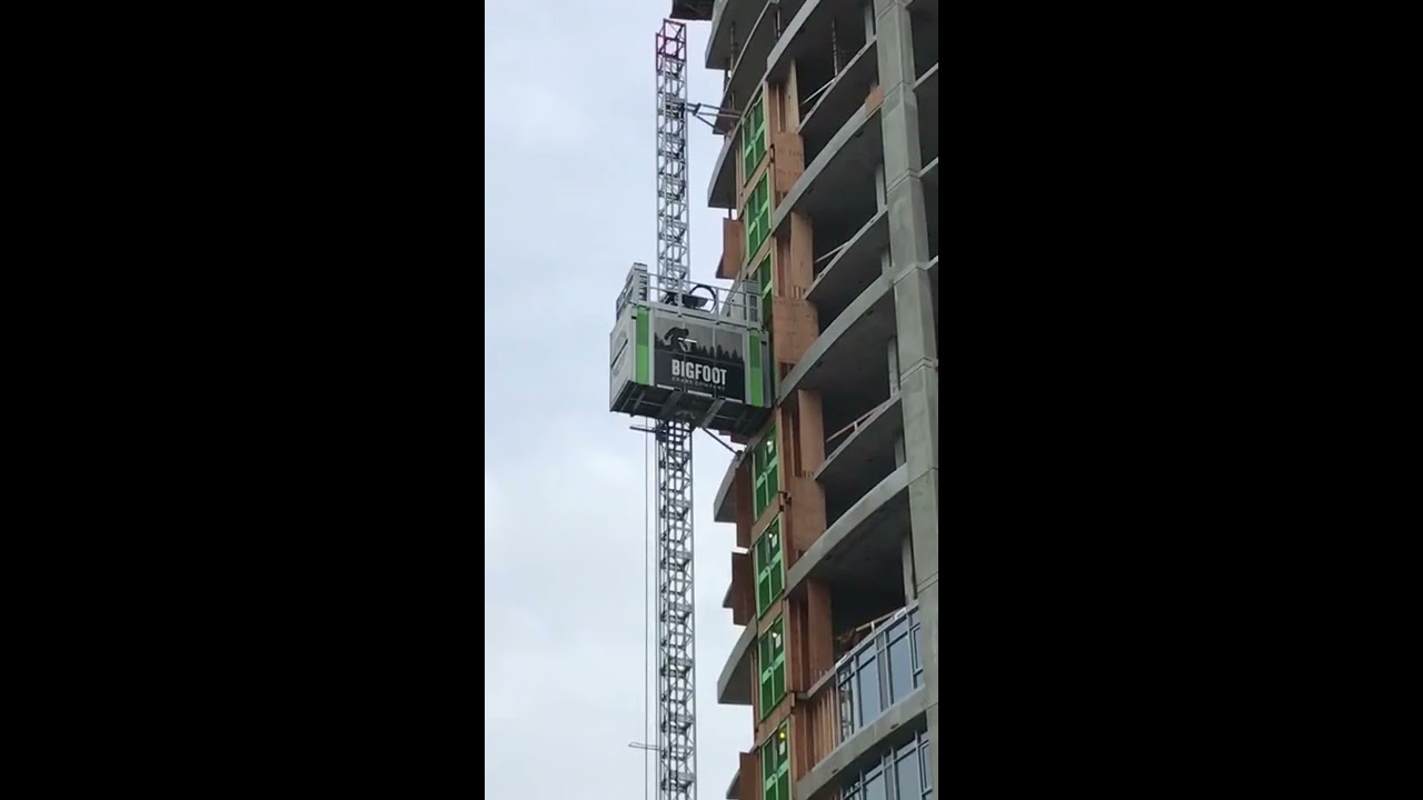 Check out our New Construction Elevator in Action | Bigfoot Crane Company Inc.