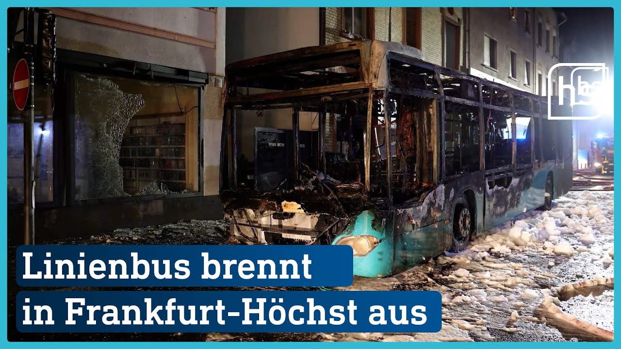 Linienbus in Flammen | hessenschau