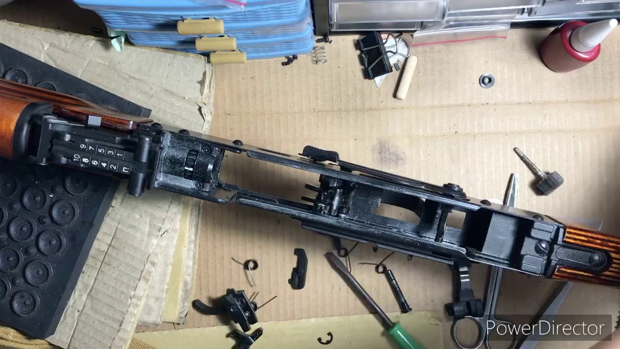 W&S Airsoft GHK AK GBB steel bolt installation - trigger & sear assembly disassemble and set up
