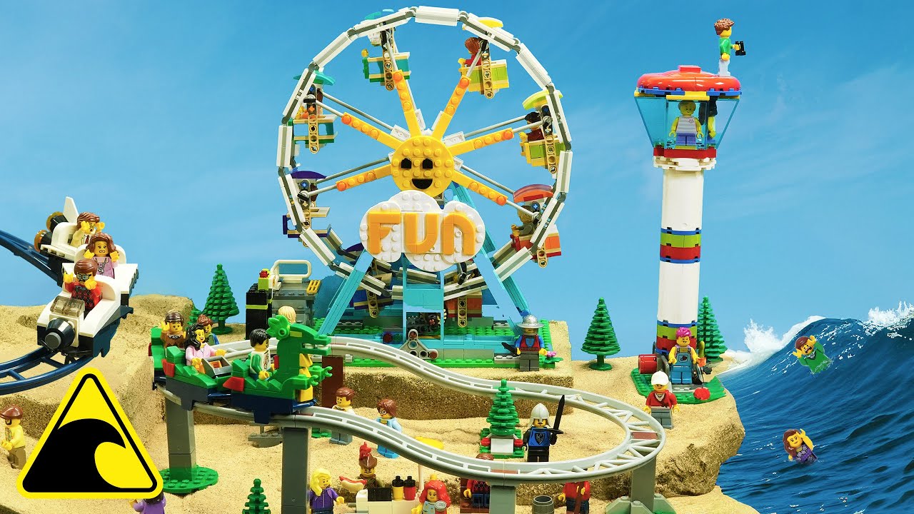 I Built and Flooded a LEGO THEME PARK - Tsunami Dam Breach Experiment