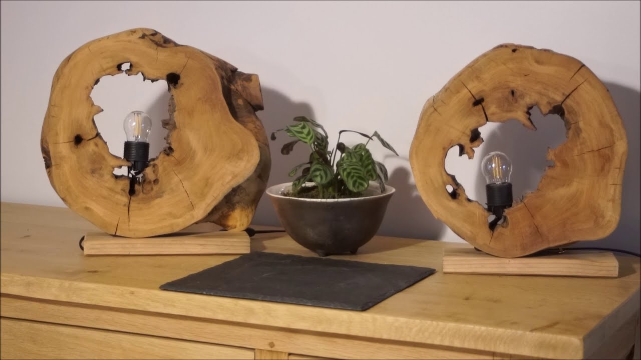 DIY tuto Lampe dans un tronc d'arbre creux