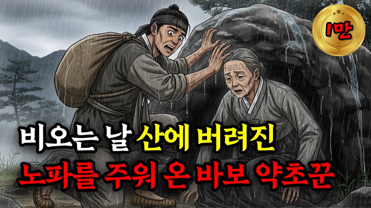 장대비 내리는 날 할머니를 집으로 모시고 온 바보 약초꾼의 아름다운 이야기