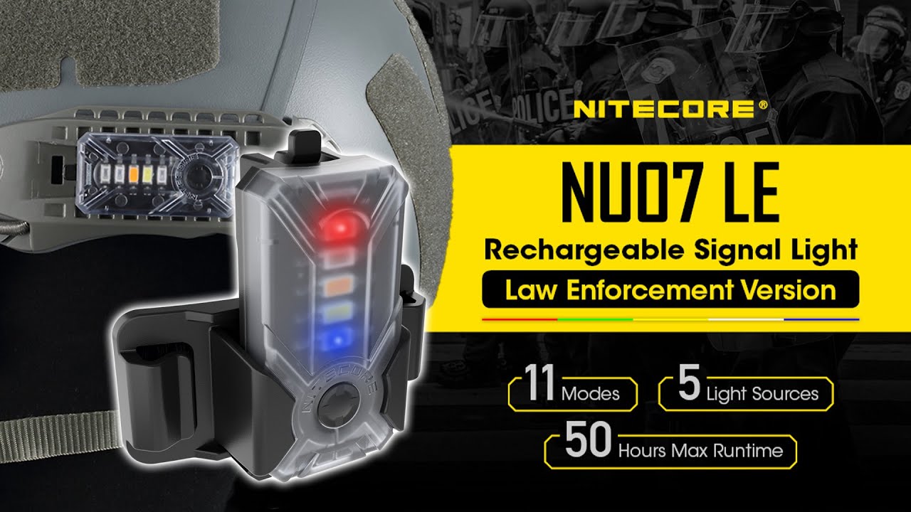 Nitecore NU07 LE - 5 Color, 11 Function USB-C Rechargeable Signal Light for ARC Rails, MOLLE, & More